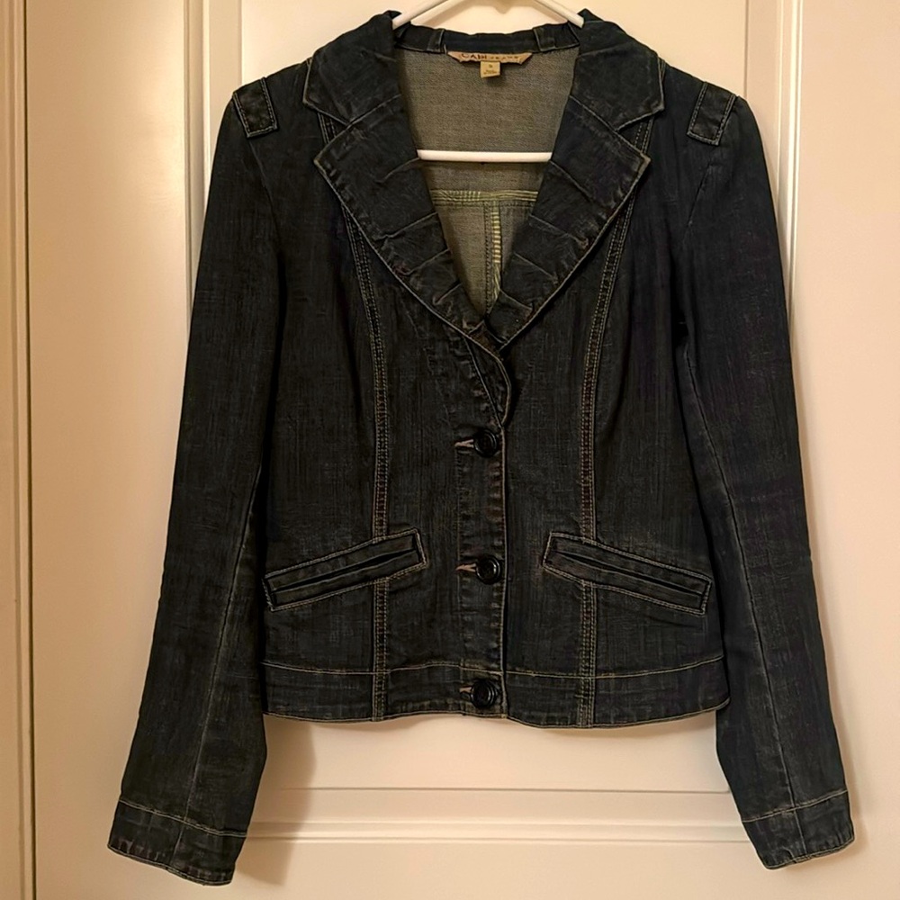 CAbi Dark Denim Jean Jacket - Dark Blue